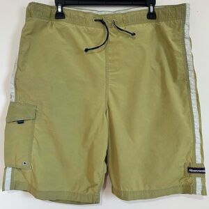Abercrombie & Fitch Men's L Green Mesh Lined Board Shorts Surf Swim Trunks Beach